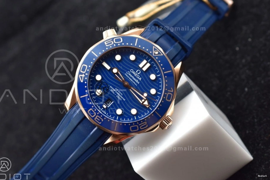 Best Seamaster Ceramic A8800 Blue VSF RG Diver 300M 1:1 Bracelet Blue On SS Dial SS Edition 1217